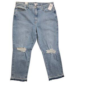 Good‎ American Light Wash Distressed Jeans Size 16 New With Tags!